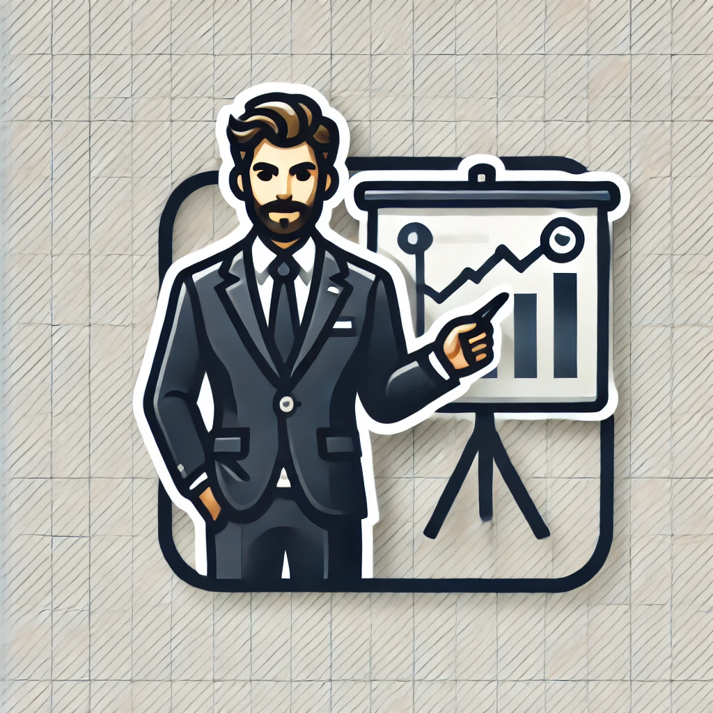 DALL·E 2025-03-27 15.55.27 - Professional-style icon of a business coach. The icon features a polished, realistic yet simplified depiction of a confident individual in business at