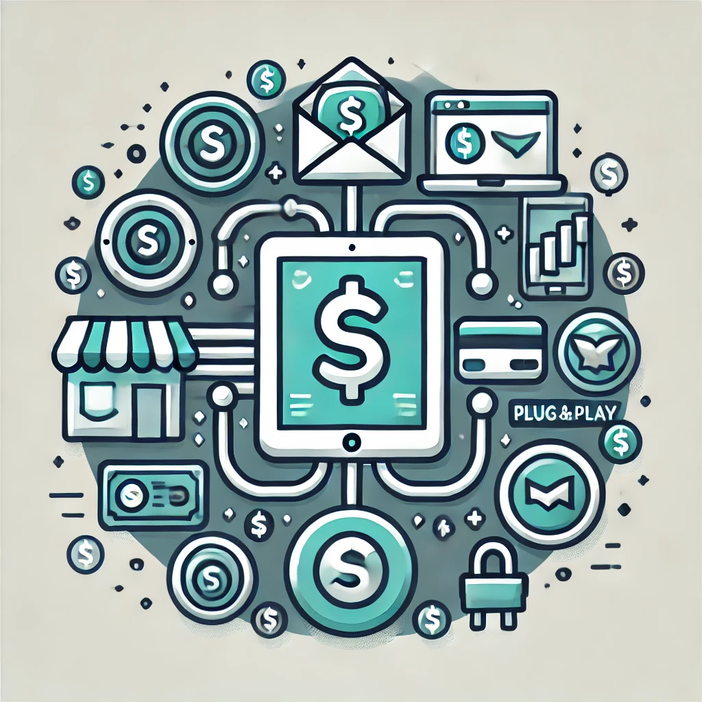 DALL·E 2025-03-31 13.58.47 - A modern, flat-style digital icon designed for passive income seekers, using a clean teal, gray, and white color palette with bold outlines. In the ce